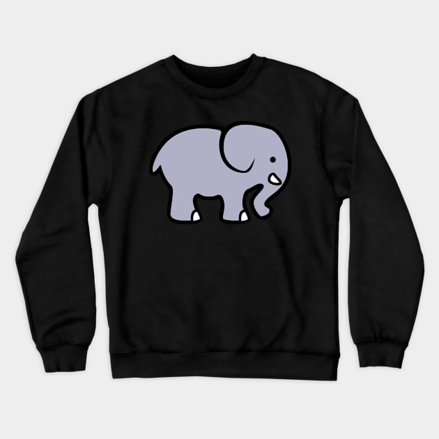 Blue Gray Elephant Cartoon Design Crewneck Sweatshirt by oggi0